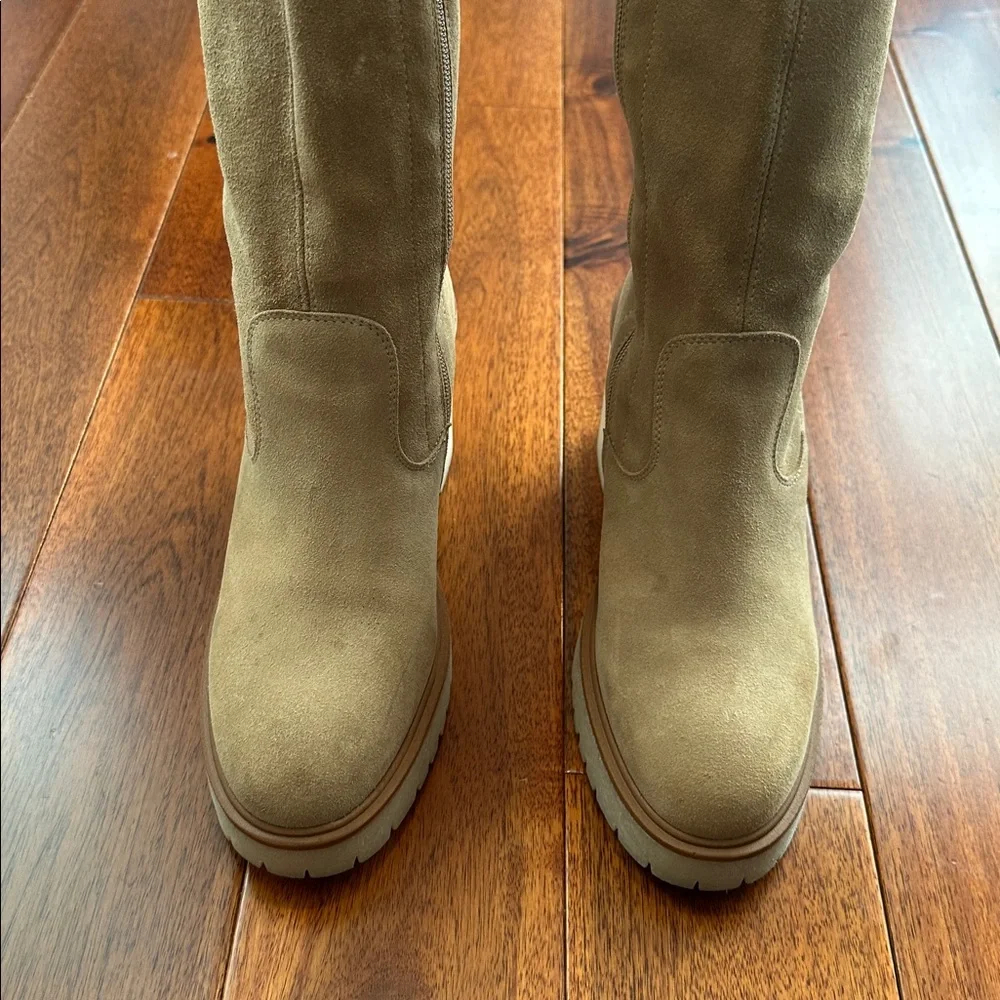 Free People Cream Over the Knee Boots Size 10.5